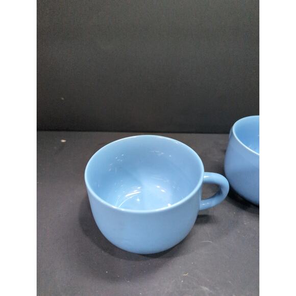 Newcor Blue Stoneware Teacup Set, 8 Oz Coffee Tea Cups,‎ Drinkware Set, Vtg Cups - Picture 5 of 8